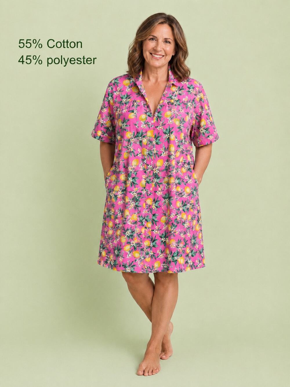 Small Nightgown National brand Snap Front Short Sleeve